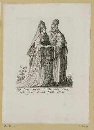 Mann und Frau, einander zugewandt, Blatt 5 der Folge "Mascarades"