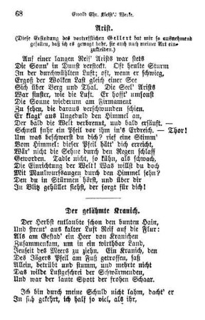 Der gelähmte Kranich.