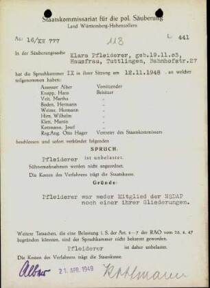 Pfleiderer, Klara