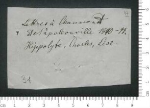 Lettres à Chaumont et Napoleonville 1810-11.