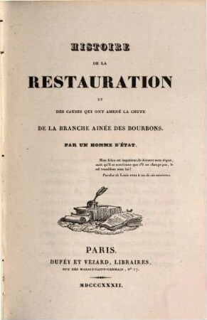 Histoire de la restauration et des causes qui ont amené la chute de la branche ainée des Bourbons, 5