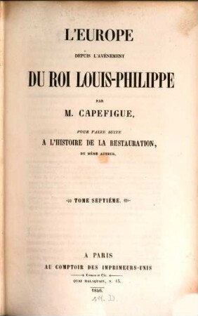 L'Europe depuis l'avénement du Roi Louis-Philippe, 7