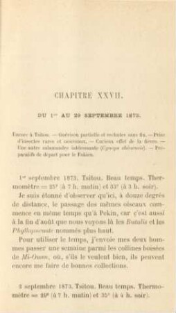 Chapitre XXVII. Du 1er au 29 septembre 1873