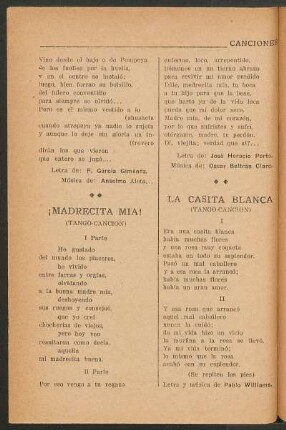 La casita blanca : (Tango-canción)