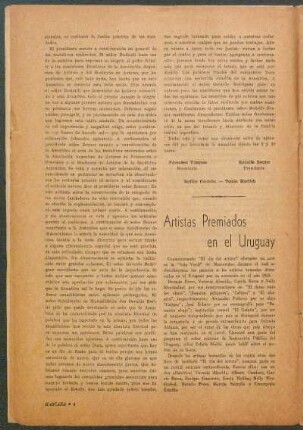 Artistas premiados en el Uruguay