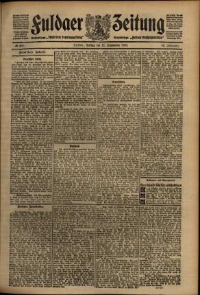 Zweite Ausgabe vom Freitag, den 11. September 1908.