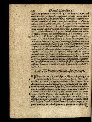 Cap. IX. Procuratorum usus & origo