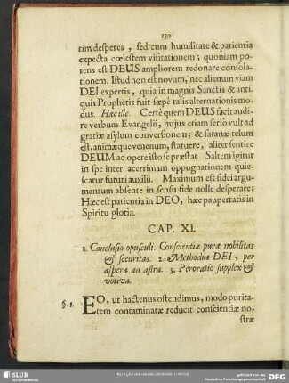 Cap. XI. 1. Conclusio opusculi. Conscientiae purae nobilitas et securitas ...