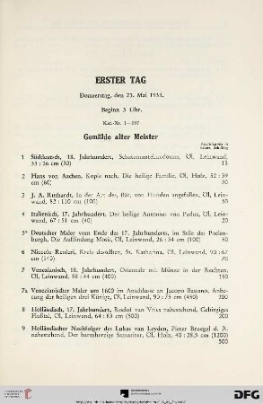 Gemälde alter Meister (Nr. 1-26)