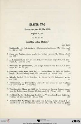 Gemälde alter Meister (Nr. 1-26)
