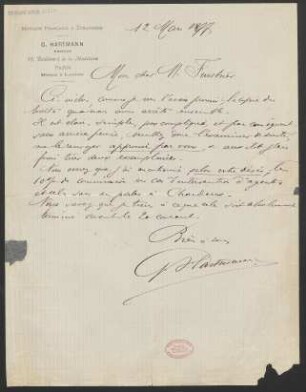 Brief an Adolph Fürstner : 12.03.1877