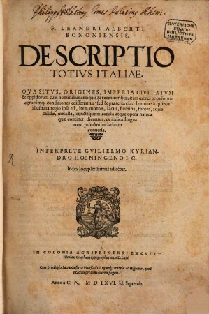 Descriptio totius Italiae