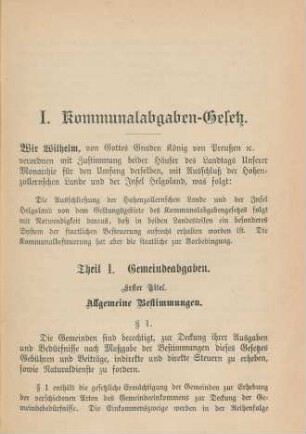 I. Kommunalabgaben-Gesetz.