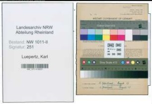 Entnazifizierung Karl Luepertz , geb. 17.02.1908 ()