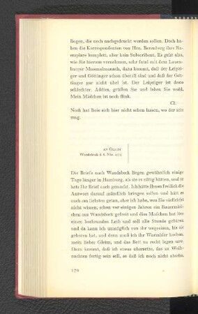 An Gleim Wandsbeck, den 6. November 1775
