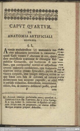 Caput Quartum. De Anatomia Artificiali Novesii