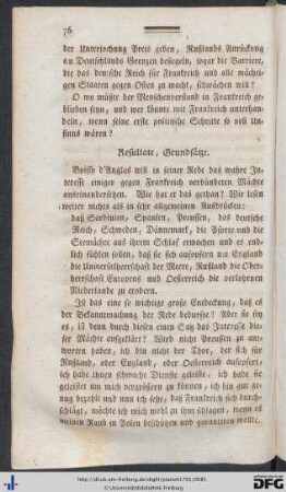 Resultate, Grundsätze.