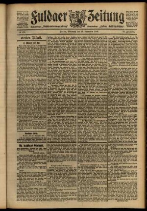 Erste Ausgabe vom Mittwoch, den 28. November 1906.