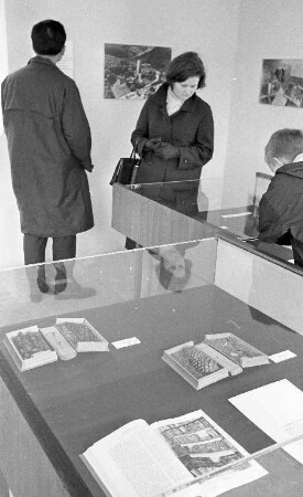 Ausstellung von Exemplaren aus der Holzbibliothek der Burg Guttenberg im westlichen Teehäuschen des Fasanengartens.