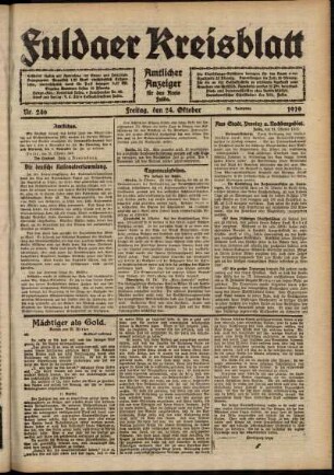Ausgabe vom Freitag, den 24. Oktober 1919.