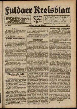Ausgabe vom Freitag, den 24. Oktober 1919.