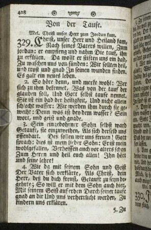 Von der Taufe.
