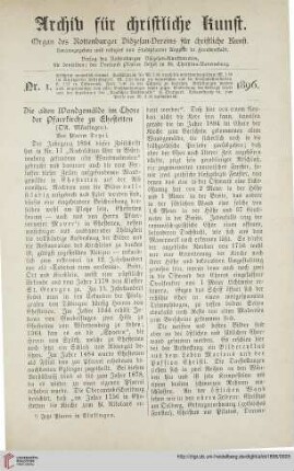 14: Die alten Wandgemälde im Chore der Pfarrkirche zu Ehestetten : (OA. Münsingen)