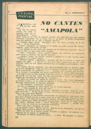 No cantes "Amapola" : Cuento policial