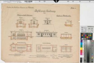 Münster (Münster) Neubau der Artilleriekaserne (Bl. 37) Mannschaftslatrinen, Asch- und Müllgruben Grundrisse, Ansichten, Schnitte (Ausführungszeichnung) (1894)1896 1 : 50/100 52 x 70 farb. Druck Reg.Baumeister Löfken Hochbauamt Münster