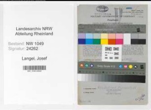 Entnazifizierung Josef Langel , geb. 18.02.1895 (Schlosser)