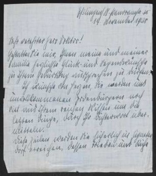 Brief von Lilly Bechtle an Gerhart Hauptmann