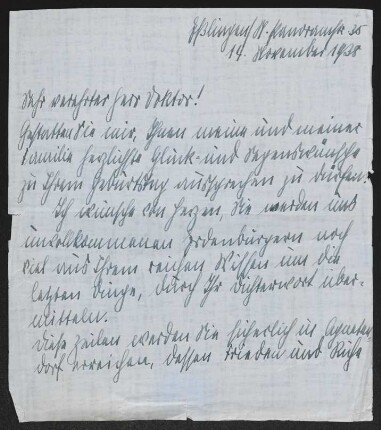 Brief von Lilly Bechtle an Gerhart Hauptmann