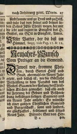 27-41, Neujahrs-Wunsch. - Jährliches Fast-Buß-Danck und Bätt-Tags-Gebätt.