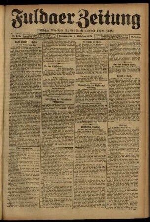 Ausgabe vom Donnerstag, den 06. Oktober 1921.