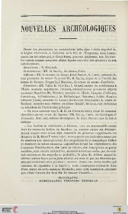 Nouvelles archéologiques