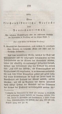 273-299 Ueber kirchenhistorische Versuche des Protestantismus
