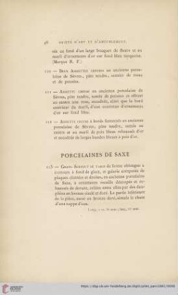 Porcelaines de Saxe (Nr. 113 - 141)