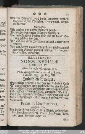 Illustratio Nonae Regulae Cardinalis.