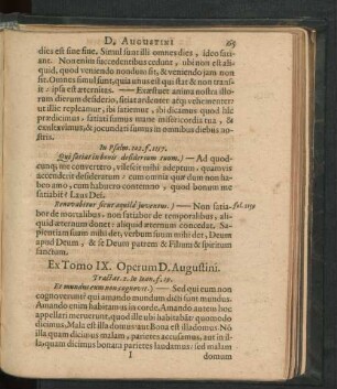 Ex Tomo IX. Operum D. Augustini.