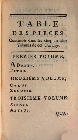 Tragedies-Opera De l'Abbe Metastasio, 6