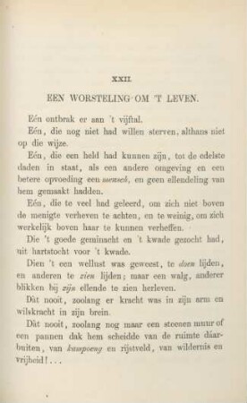 XXII. Een worsteling om 't leven