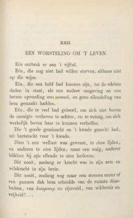XXII. Een worsteling om 't leven