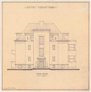 Umbau eines Landhauses Monatskonkurrenz Februar 1933: Aufriss Nordansicht 1:100