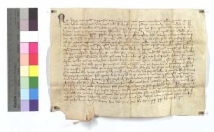 Das Geistliche Gericht in Speyer vidimiert die Urkunde Papst Alexanders III. über die Befreiung vom Novalzehnten für das Kloster Maulbronn.