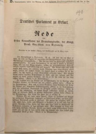 Deutsches Parlament zu Erfurt.