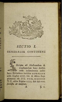 Sectio I. Generalia Continens