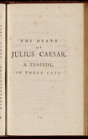 The Death Of Julius Caesar: A Tragedy, In Three Acts.