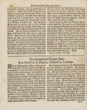 Der dreyzehende Tag im Julio