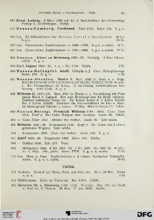 [Fulda, Hersfeld, Fritzlar etc.] (Nr. 871-1093a)