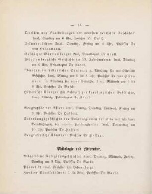 14-16, Philologie und Literatur